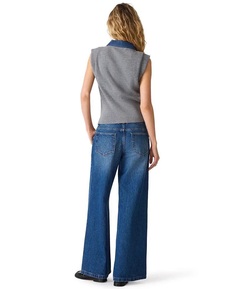 Steve Madden Women's Kelson Collared Sleeveless Sweater