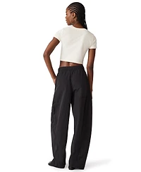 Steve Madden Women's Khoda Mid-Rise Barrel Track Pants