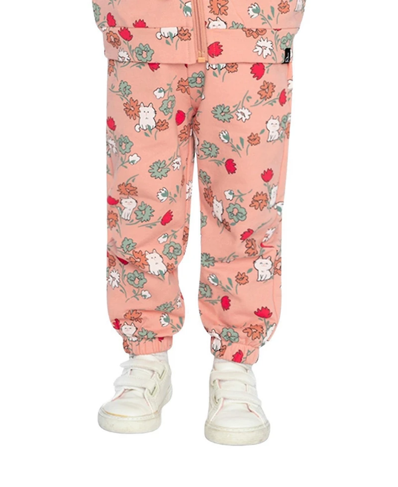 Deux par Little Girls (6-8) French Terry Sweatpants Cat Print