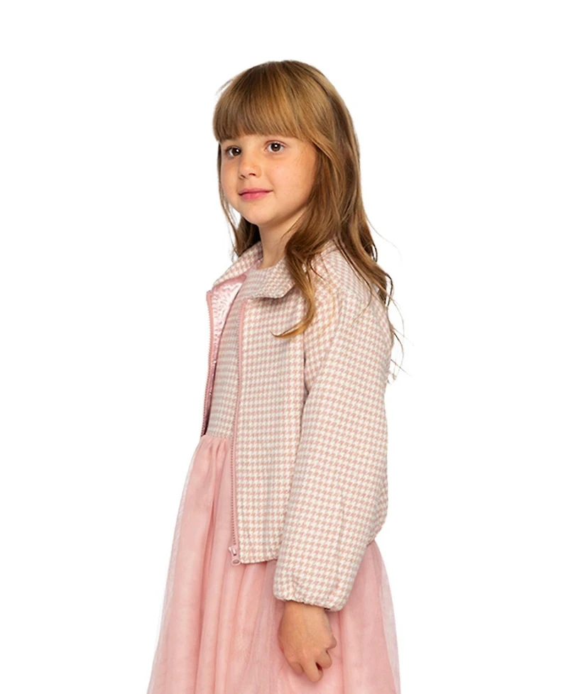 Deux par Little and Big Girl 6-14Y Bomber Jacket Houndstooth