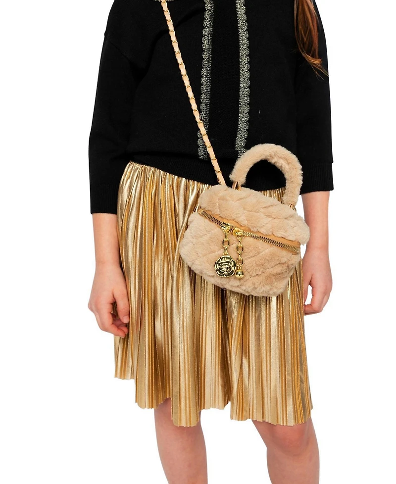 Deux par Deux Little and Big Girl Faux Fur Small Bag