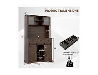 Slickblue Home Coffee Bar Cabinet with Drawers, Sliding Doors and Storage Shelves