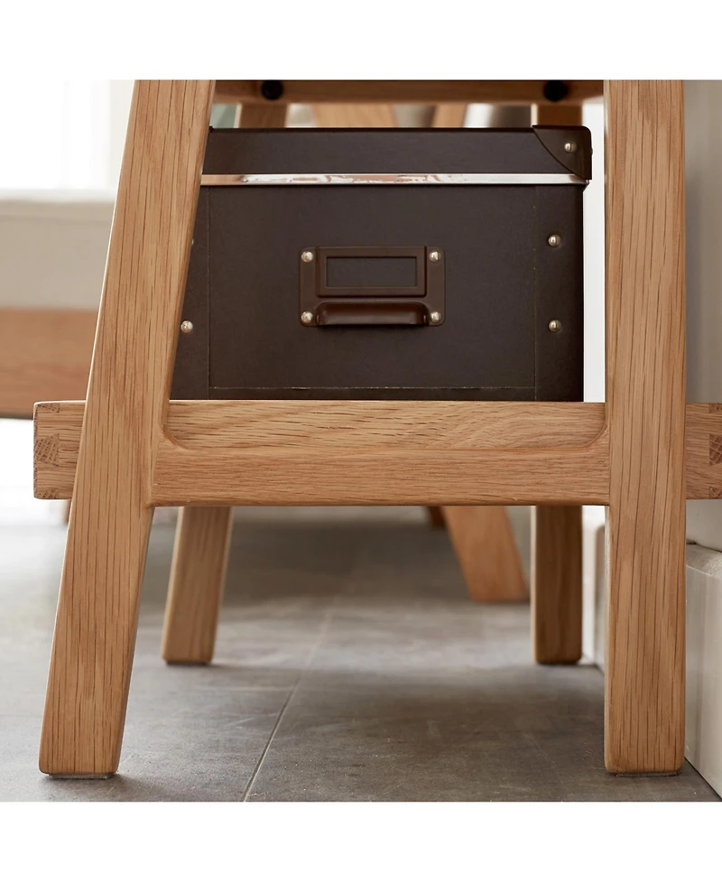 flynama 3 Tier Solid Wood Entryway Storage Bench Multifunctional A-shaped Ladder Shelf Rack
