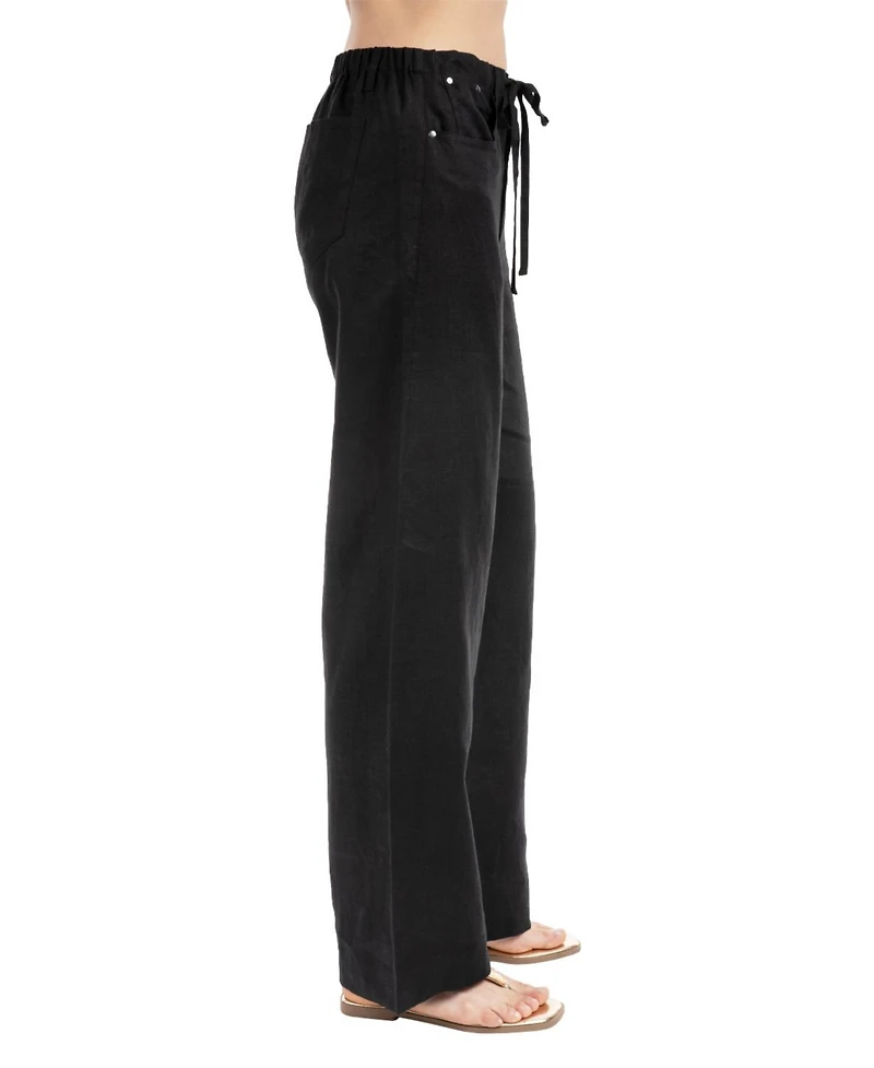 Elle Collection Women's Linen Drawcord Pant