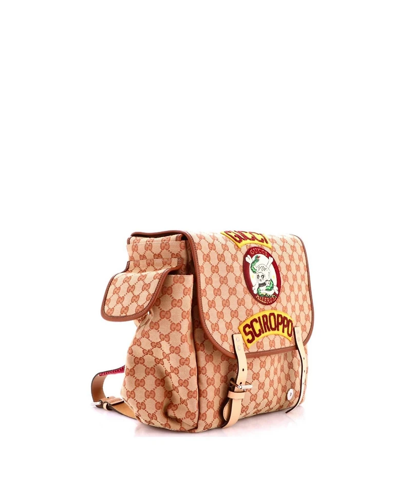 Pre-Owned Gucci Children's Flap Backpack Embroidered Gg Canvas