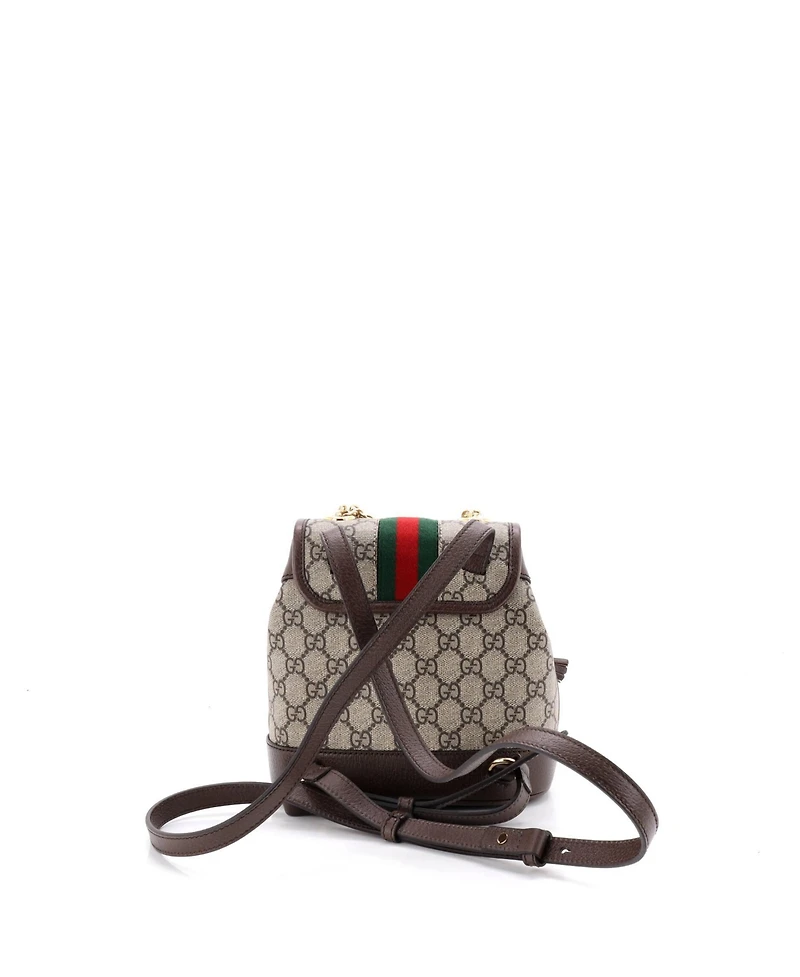 Pre-Owned Gucci Mini Ophidia Flap Backpack Gg Coated Canvas