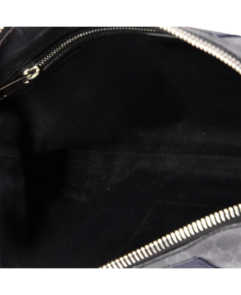Pre-Owned Gucci Medium Web Zip Flat Messenger Gg Coated Canvas
