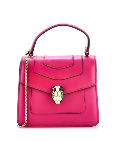 Pre-Owned Bvlgari Medium Serpenti Forever Top Handle Bag Leather