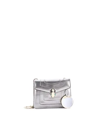 Pre-Owned Bvlgari Small Serpenti Forever Square Shoulder Bag Metallic Leather