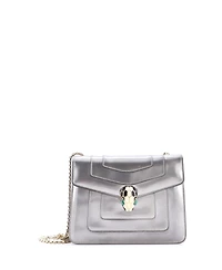 Pre-Owned Bvlgari Small Serpenti Forever Square Shoulder Bag Metallic Leather