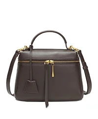 Susu Avery Pebble Leather Camera Bag Structured Crossbody Purse with Wide Strap