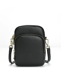 Susu Pace Pebbled Leather Cell Phone Bag Mini Crossbody Purse with Multi Compartments