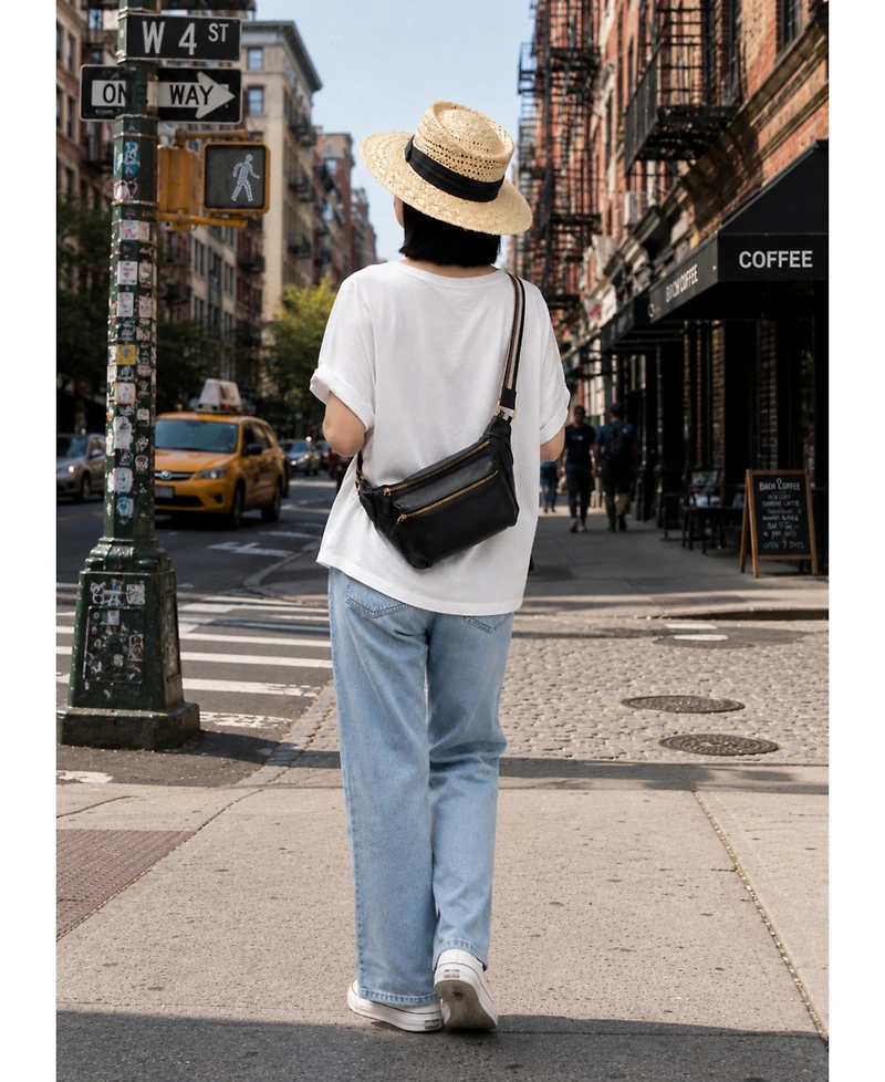 Susu Cleo Leather Fanny Pack Crossbody Sling Bag Chest Belt Purse