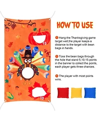 homfan 17 Piece Thanksgiving Bean Bag Toss Game Set Educational Outdoor Party Activity for Kids Family Gathering Fun