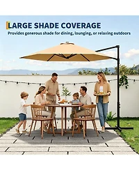 9-foot Off-Center Outdoor Umbrella-uv-Resistant, Large-Canopy Cantilever Patio Umbrella with Breathable Canopy, Ideal for Patios and Backyards