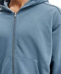 Cotton On Men's Cropped Full-Zip Hoodie Sweatshirt