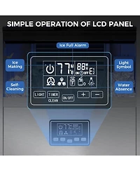 Cowsar 100lbs Commercial Ice Maker,Self-Cleaning