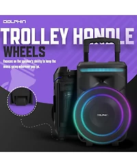 Dolphin KnightWave 1800 Bluetooth Speaker System with Led Lights and Microphone Portable Dj Party Speaker