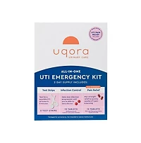 Uqora Uti Emergency Kit - 2 Urinary Tract Infection Test Strips, 12 Uti Pain Relief Tablets and 12 Infection Control Tablets