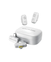 Hollyland Lark A1 2.4GHz 2-Person Wireless Combo Lavalier Microphone System, Ivory White