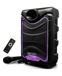 Dolphin Audio Bluetooth Karaoke Loudspeaker System with Dynamic Spin Led Lights and Microphone Dj Party Speaker