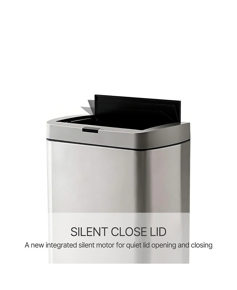 Mega Casa 13 Gallon Butterfly Lid Stainless Steel Touchless Sensor Trash Can Includes 26 Bags with Silent Close for Kitchen