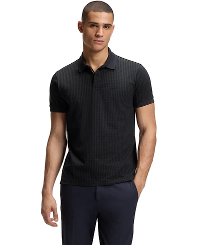 Boss by Hugo Men's Cotton-Pique All-Over Print Polo Shirt
