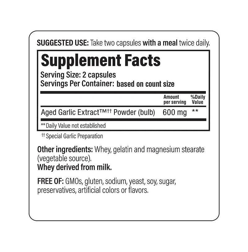 Kyolic Aged Garlic Extract Formula 100, Cardiovascular