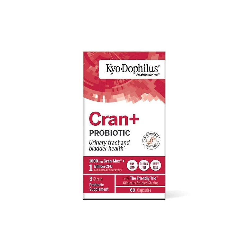 Kyo-Dophilus Cran+ Probiotic, Urinary Tract and bladder health, 60 capsules
