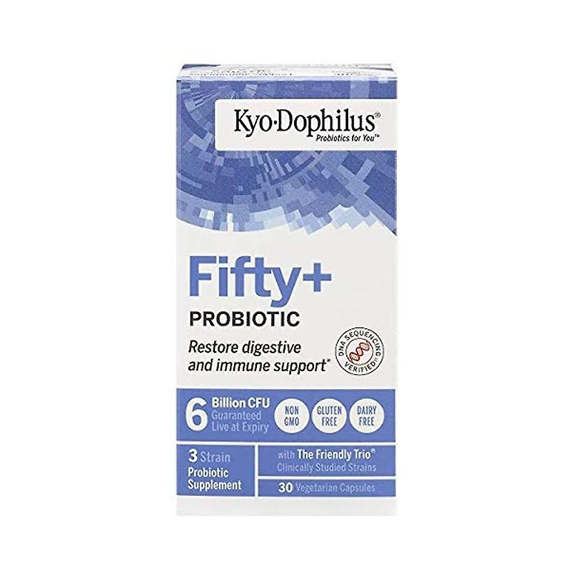 Kyo-Dophilus Fifty+ Probiotic, Restore digestive and immune support, 30 Vegetarian Capsules