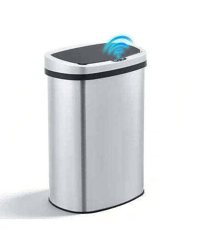 Mega Casa 13 Gal /50 Liter Stainless Steel Motion Sensor Silent Soft-Close Lid Trash Can for Kitchen, Office