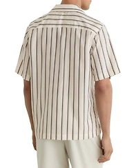 Reiss Men's Saint Lyocell Stripe Relaxed Cuban-Collar Shirt
