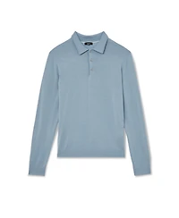 Reiss Men's Trafford Merino Wool Long-Sleeve Polo Shirt