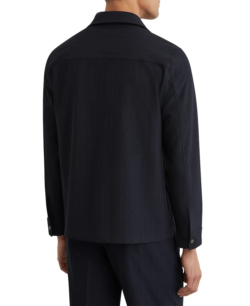 Reiss Men's Sidney Stripe Zip-Through Overshirt