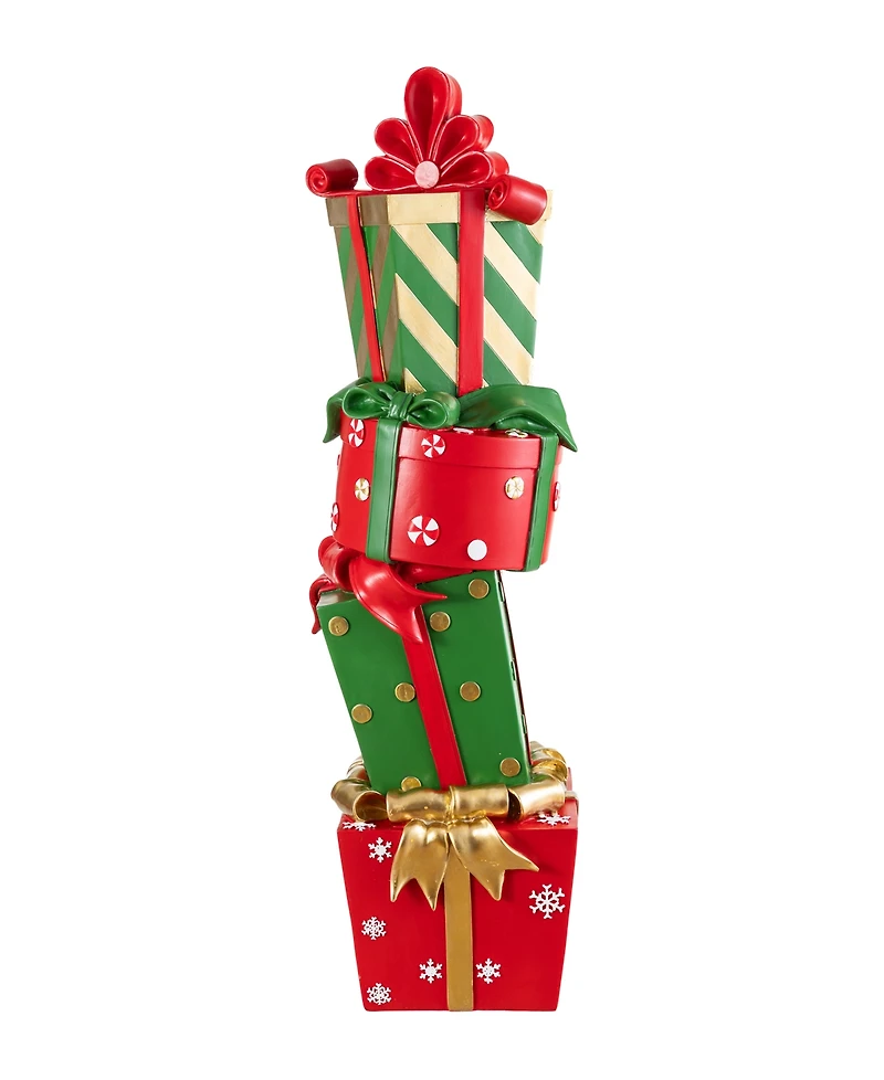 Glitzhome 30.25" Christmas Stacked Gift Box Porch Decor