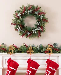 Glitzhome 6-Ft. Christmas Berry, Pinecone & Eucalyptus Garland