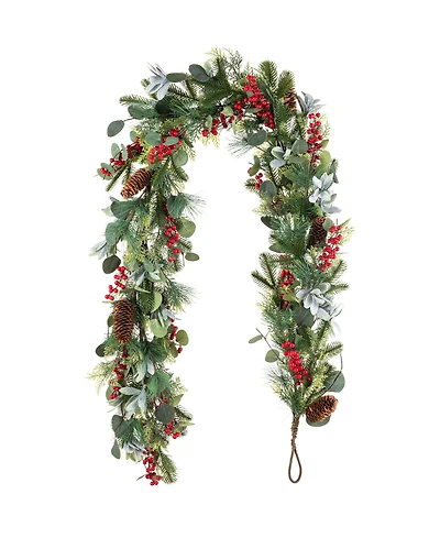 Glitzhome 6-Ft. Christmas Berry, Pinecone & Eucalyptus Garland