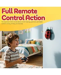 Contixo Rc7 Wall Climbing RC Stunt Ladybug with Led Lights and Spray, Remote Control Bug Toy for Floors, Walls, Ceilings and Glass, Kids Ages 3+