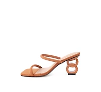 Womens Downtown Double Strap Fantasy Heel Sandals