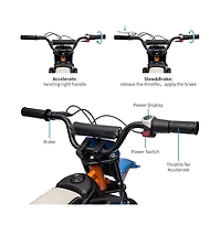 homfan 24V 9ah Kids Ride on Motorcycle,13.6MPH Fast Speed Electric Battery-Powered Off-Road Motocross with 250W Strong Motor, Chain-Driven