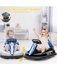 homfan 29.9x19.3x10.2 Kids Electric Bumper Car 6V Ride On Toy, 3 mph Speed, Dual Drive Motors, 360degree(s) Spin, Soft Ring, Indoor Play