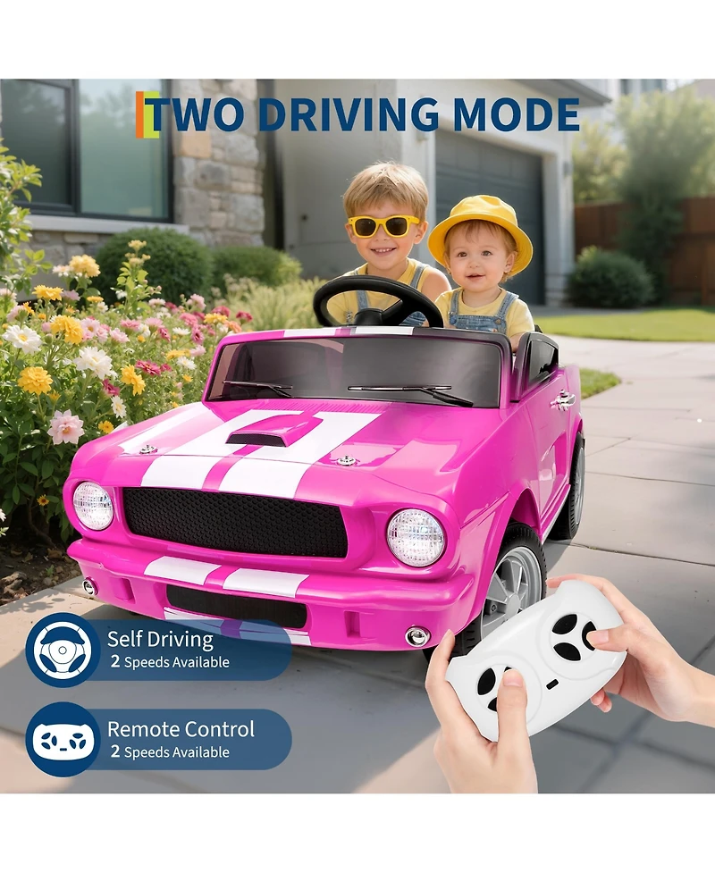 homfan 46.1 x 24.8 x 16.9 Inch Licensed Shelby Ride On Car for Kids 24V 2 Seater Electric Car Toy with Remote for Outdoor Play