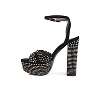 bellini heat-set diamante high block heel sandals