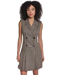 Karl Lagerfeld Paris Women's Collared Pleated Short Dress