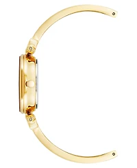 Anne Klein Women's Quartz Round Black Dial Gold-Tone Black Bangle Watch 28mm x 34mm