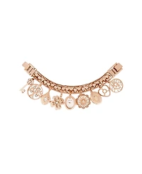 Anne Klein Women's Quartz Rose Gold-Tone Multi-Charm Bracelet Watch 18mm x 22mm