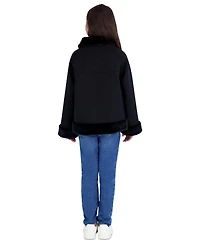 Michael Kors Girls' 5-16 Midweight Long-Sleeve Faux Wool Jacket