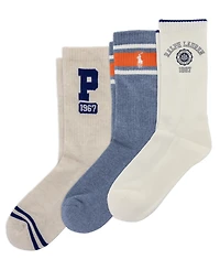 Polo Ralph Lauren Women's Crest Logo Smooth Toe Seam Crew Socks, 3-Pack