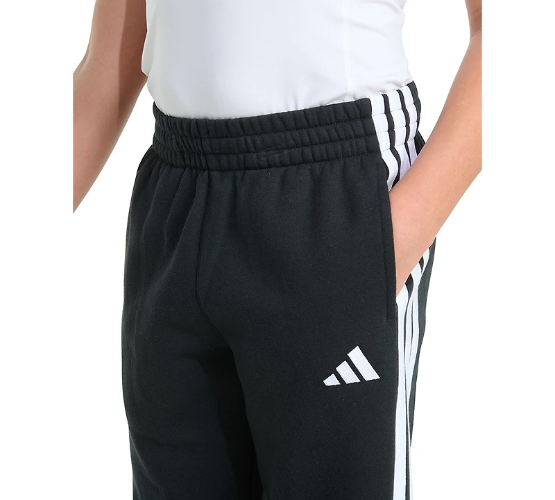 adidas Boys' 8-20 Essential 3-Stripe Fleece Cuffed Jogger Pants