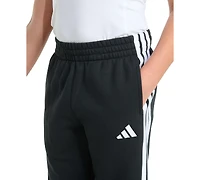 adidas Boys' 8-20 Essential 3-Stripe Fleece Cuffed Jogger Pants